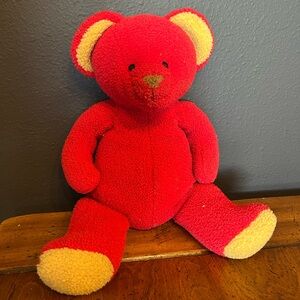 SMITH the learning bear Red and Yellow Plush Bear Teddy Bear Vintage Rare